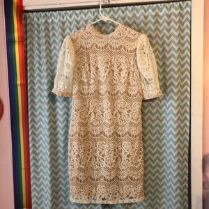 A. Calin by Flying Tomato lace mini dress with nude illusion